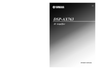 Yamaha DSPAX-763 - Owners Manual